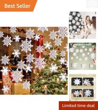 36PCS 3D White Snowflake Christmas Decorations - Enchanting Indoor Ornaments