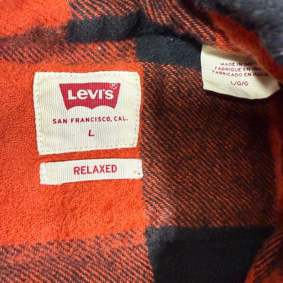 Camisa de franela Levi’s para hombre L Buffalo a cuadros botón delantero manga larga calce relajado Foto 2 de 4