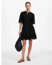 NWT! Madewell Eyelet Flutter Sleeve Mini Dress in Cotton Size 2
