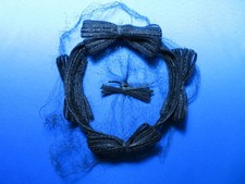 VINTAGE Black Fascinator/Mourning Veil Headband. c. 1940s/50s/60s. Damaged lace.