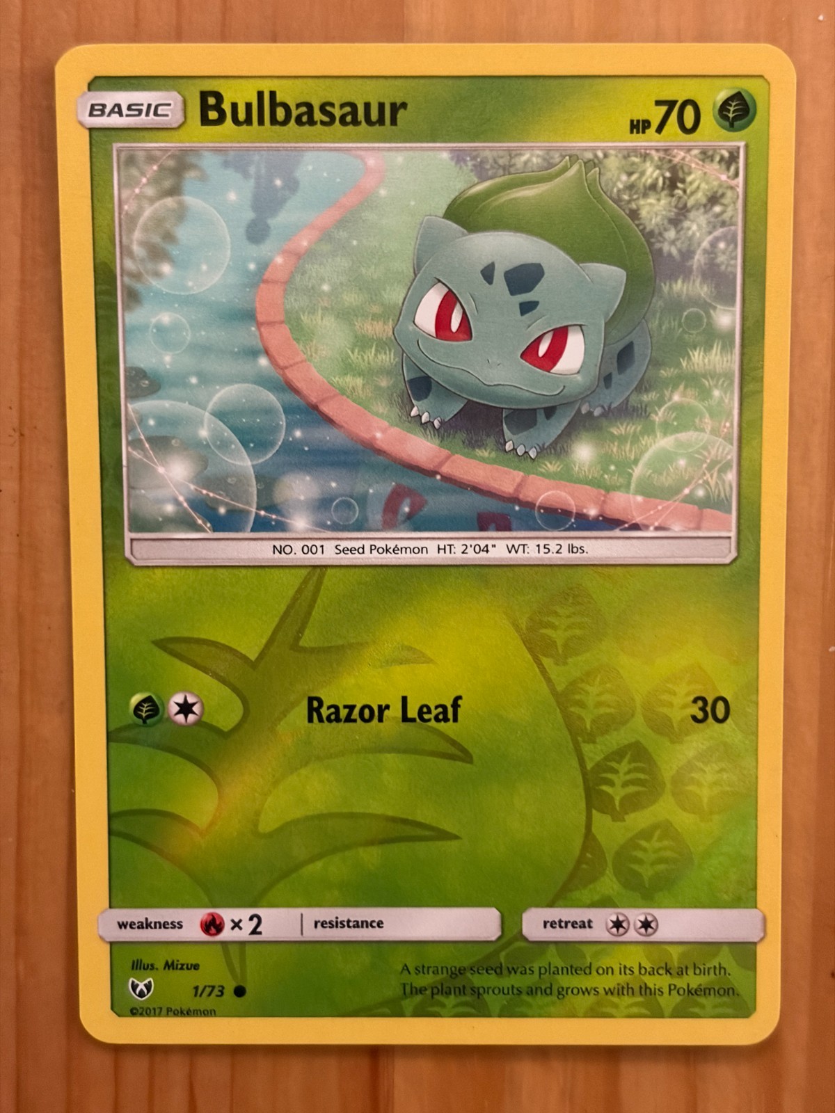 Bulbasaur 1/73 Reverse Holo LP - Shining Legends 2017 - Pokemon TCG