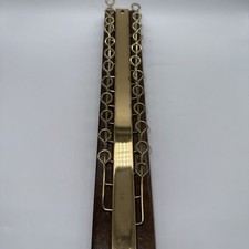 Vintage Belt And Tie Holder Closet Organizer Wall Mount Walnut And Brass Tone