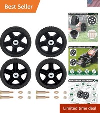 Durable 7 Inch Lawn Mower Wheels - Shock-Absorbing  Anti-Slip Tread