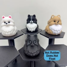 Pomeranian Duck Figure | Black, White, Bicolor or Tan | Jeep Dashboard Duck