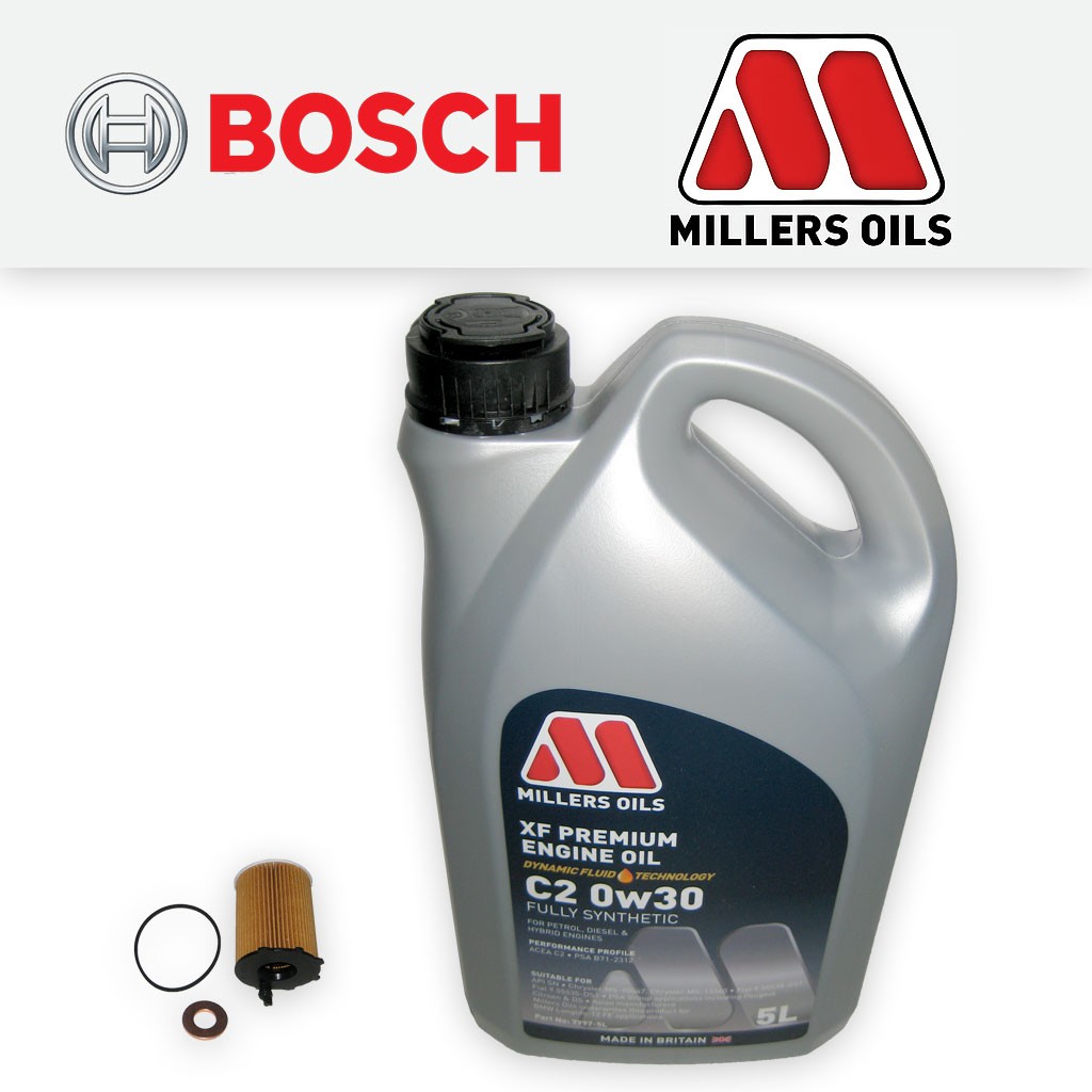 SERVICE KIT for PEUGEOT PARTNER 1.6 HDI OIL FILTER +5L C2 0w30 OIL (2005-2014)