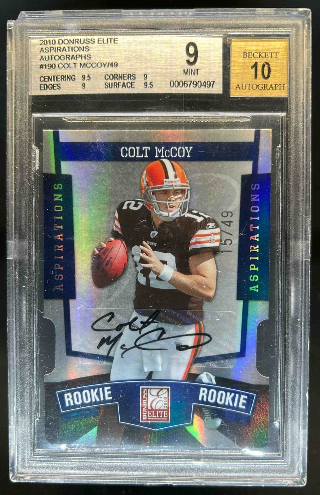 Colt McCoy Donruss Elite #190 Status-Die-Cut Autograph