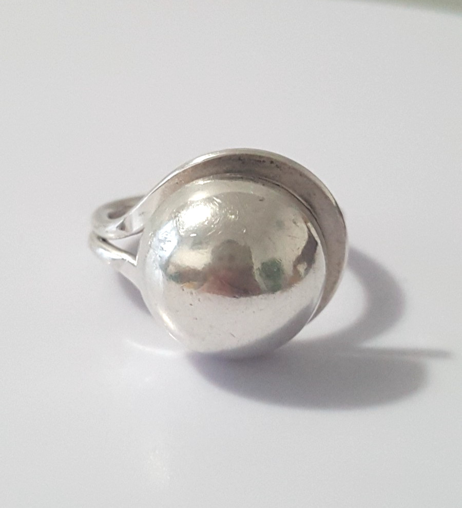 Fabulous Solid Artistic Dome Ring 925 Silver Size… - image 2