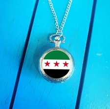Syria Flag Pocket Watch. Syrian Gift for Him. Patriotic Christmas Gift.