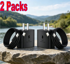 2P 6ft Type 45W USB-C Super Fast Wall Charger For Samsung Galaxy S24 S23 S22
