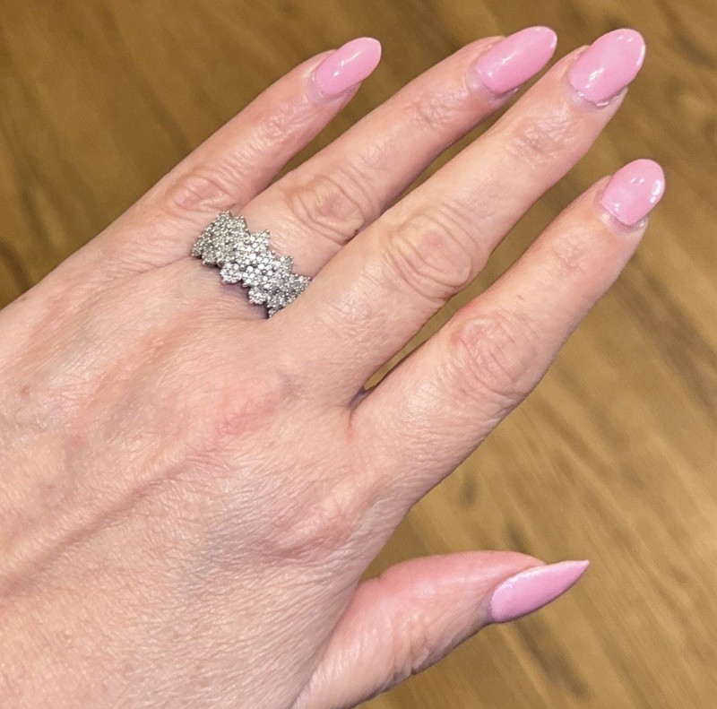 Women’s Sterling Silver Cluster Ring Size 7