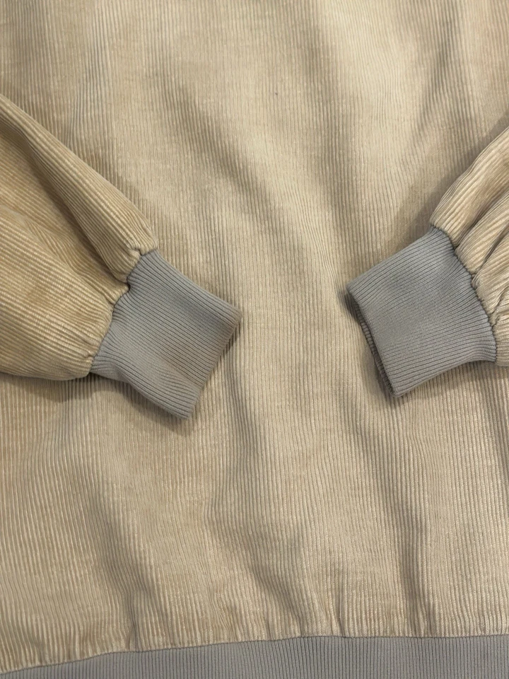 Vintage 80s Izod Lacoste Corduroy Bomber Jacket Men’s Sz Medium Brown Plaid - Image 4 of 4