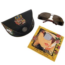 Y2K Ed Hardy EHS017 King of Beasts Sunglasses w/ Case 63-13 120 FRAMES ONLY