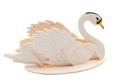 Fridolin 3D-Papiermodell: Schwan, 8 x 3,5 x 4,5 cm, im Beutel 10,5 x (UK IMPORT)