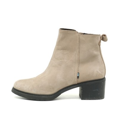 TOMS Damen 10015848 Stiefeletten Beige Leder Knöchelhoch Reißverschluss EU 38.5