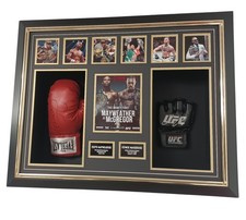 CONOR MCGREGOR AND FLOYD MAYWEATHER SIGNED GLOVES Autographed Display