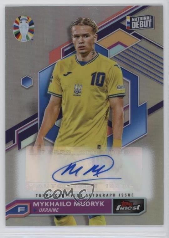 2023 Topps Finest Road to UEFA Euro 2024 Mykhailo Mudryk #BCA-MM Auto 9e1