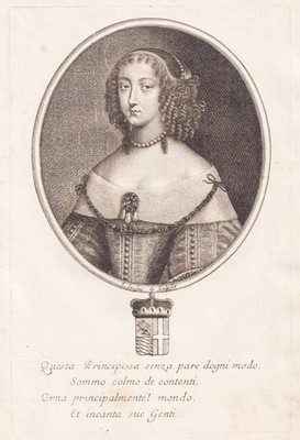 Henriette Adelheid Savoyen Kurfürstin Bayern Princess Portrait Kupferstich 1660
