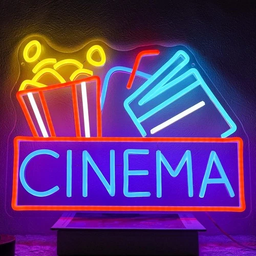 Cinema LED Neon Sign 26"x16" Light Man Cave Cinema hall Vintage Wall Decor