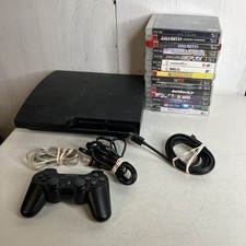 Sony PlayStation 3 Slim PS3 Model CECH-3001B Console Bundle 15 Games WWE SKYRIM