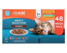 Vitacat Meaty Selection in Gravy 48 Pouches 48x100g Mega Pack Mixed Flavours 4.79 per kilo