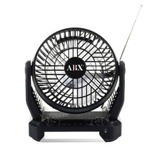 AUDIOBOX® 3-Speed Portable Solar-Rechargeable Fan with Built-in Bluetooth...