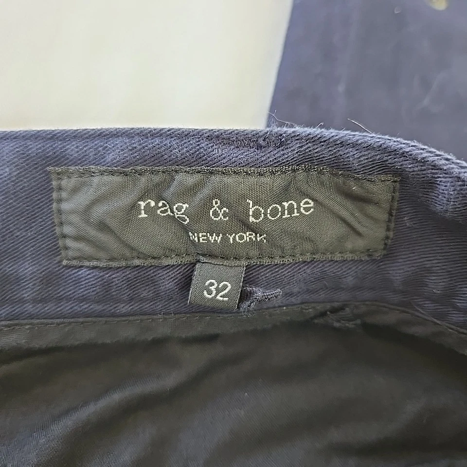 Rag & Bone Corbin Slim Fit Cargo Pants Navy Blue & Red Mens 32x30 Made in USA - Image 3 of 4