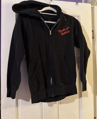 Empyre Thanks For Nothing Hoodie Mens small Black Graphic Fleece Lined Cotton