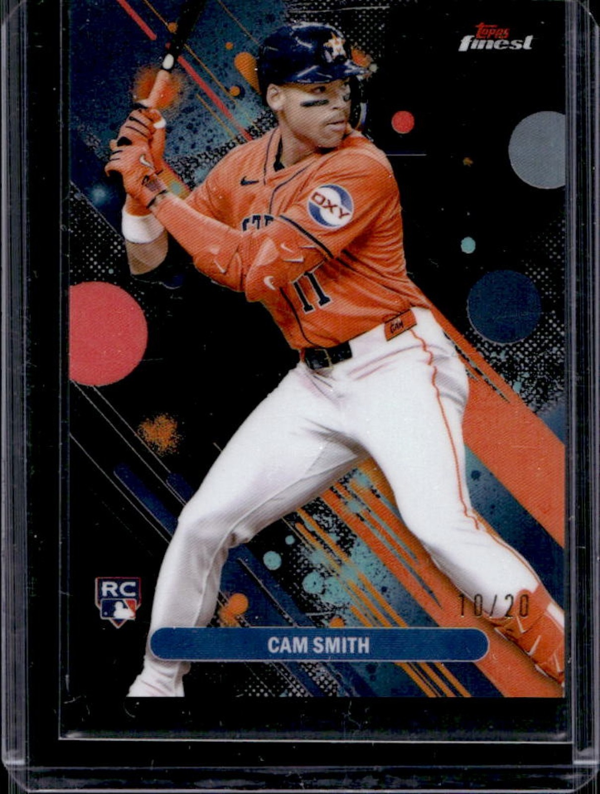 2025 Topps Finest Cam Smith Common RC Black Refractor Rookie #/20 Astros