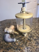 Large Vintage Brass Old Lubricator Hit & Miss Drip Oiler Unbranded