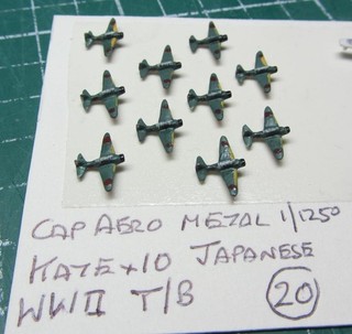 Kate x 10 Japanese WWII carrier Aircraft by Cap Aero Scale 1/1250 Ship Model