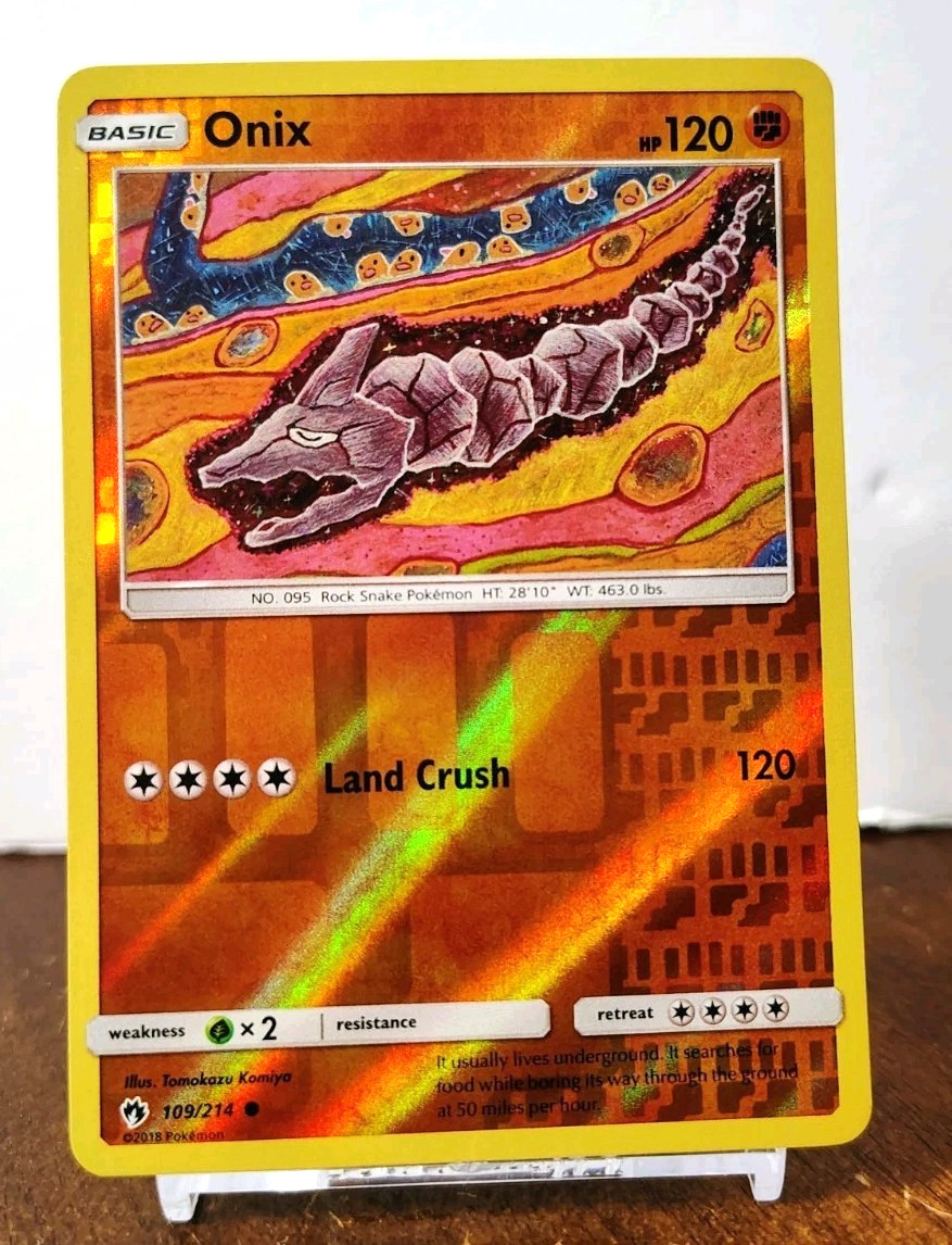 POKEMON ONIX 109/214 REVERSE HOLO LOST THUNDER LP TOMOKAZU KOMIYA