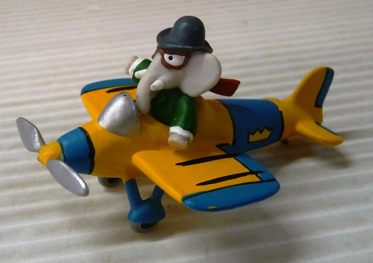 babar en avion plastoy tintin 7.5 cm longueur.