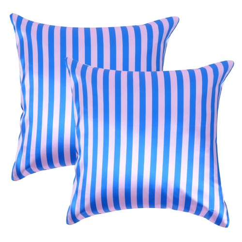 Cushion Cover Home Decorative Pillow Covers Soft Satin Striped Throw Pillows 5Pc - Picture 72 of 135