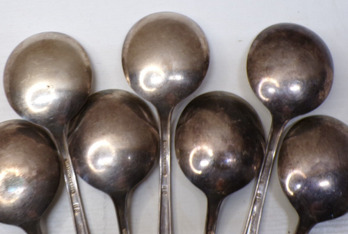Set 7 x Round Gumbo Soup Spoons 1847 Rogers IS Remembrance - Picture 12 of 13