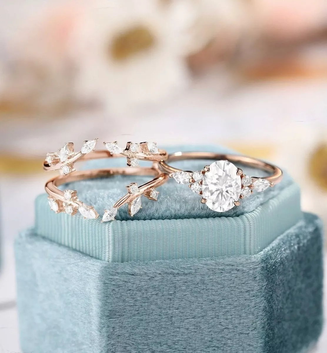 Rose gold shop moissanite band