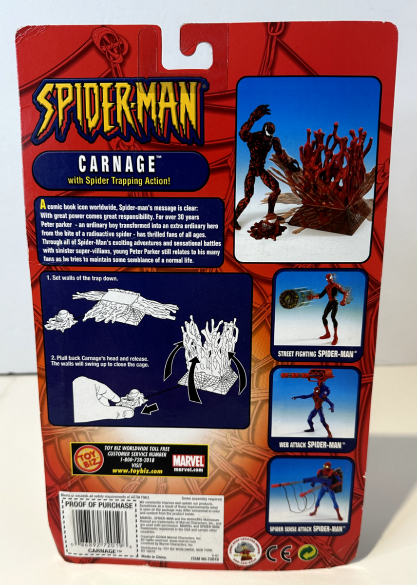 Marvel Spider-Man Carnage With Spider Trapping Action Toy
