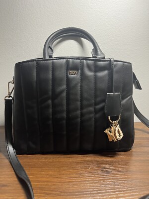 DKNY Bag Paige Medium Satchel - Quilted Black Very Good Condition
