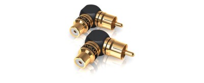 ViaBlue XS CINCHADAPTER 90° S  24 Karat vergoldet 2 Stück