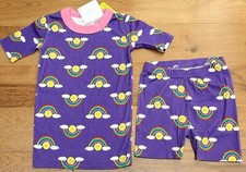 NEW Hanna Andersson RAINBOW PAJAMAS Girls 3 3T 90 Purple PJs Short Johns