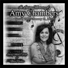 Custom Memorial Grave Marker Granite Plaque Human headstone 12x12 Music, Piano