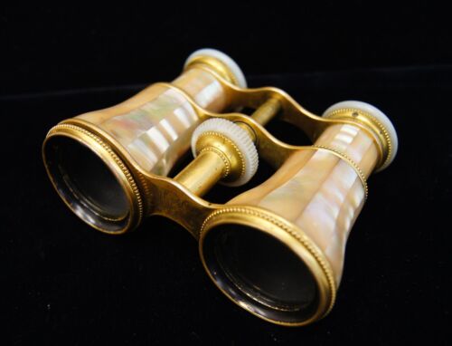 Antique Lemaire Paris France Mother Of Pearl Opera Glasses