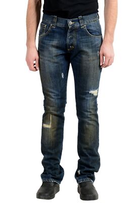 Exte Men's Blue Ripped Straight Leg Jeans US 31 IT 45
