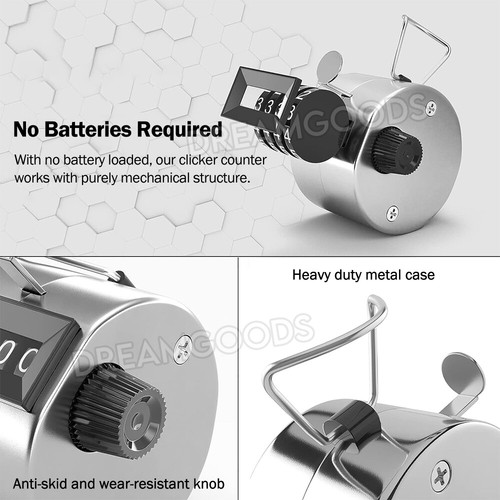 4 Digit Tally Counter Hand Held Number Clicker Mechanical Manual Counting Click - Picture 5 of 9