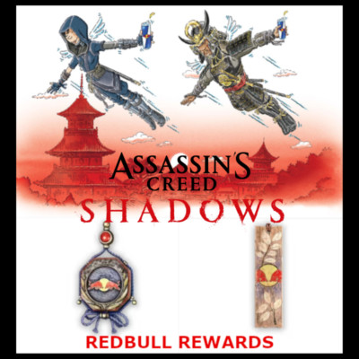 Assassin's Creed Shadows RedBull - MEDALLION TRINKET + PLAQUE RED BULL ...