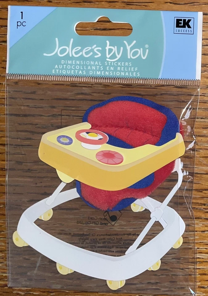 RARE Jolees Baby Walker Boy Girl Learning To Walk Infant Toy Scrapbook Sticker - Image 4 of 4