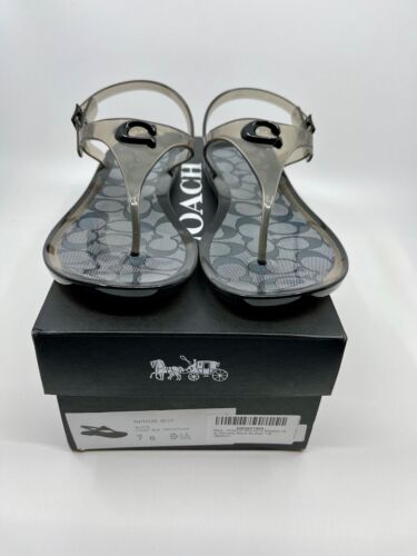 Coach Natalee Clear Jelly Flat Sandals, NEW, size 7 - Picture 2 of 6
