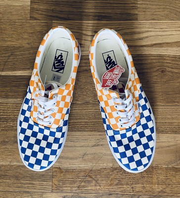 vans era red blue & yellow skate shoes