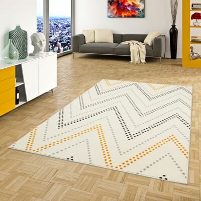 Teppich Modern Trendline Zick Zack Creme Gelb
