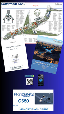 Gulfstream  G650 Pilot Initial study Manuals + Cutaway Poster 12in x 18in