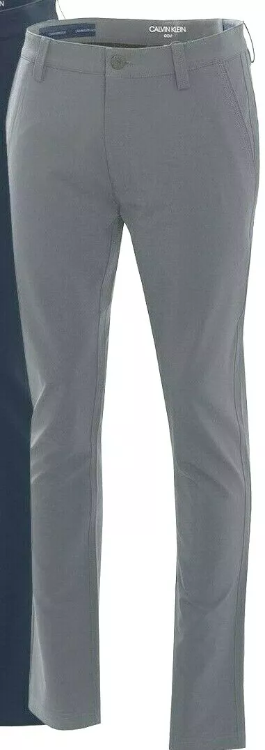 Calvin Klein Men s 3D Tech Wind Barrier Golf Trousers in Charcoal Long Length